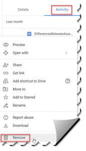 How To Delete Recent Activity On Google Drive - Google Docs Tips