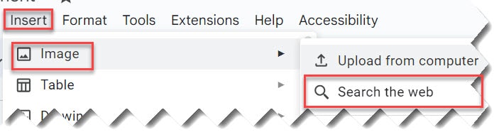 how to insert a image in google docs
