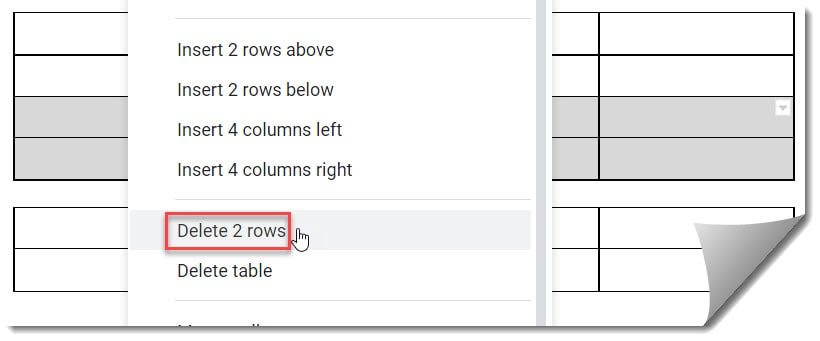 how do i split a table in google docs