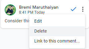 How do I remove comments from a Google Doc?