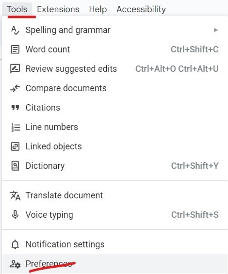 google docs insert special character