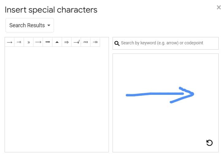 unicode in google docs