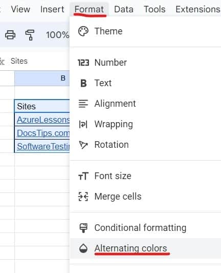 how to make table in google sheets