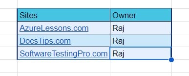 make a table chart in Google Sheets min