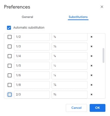 How to stop converting fractions in Google Docs
