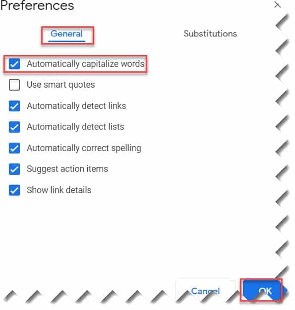 How to turn on auto capitalization in Google Docs