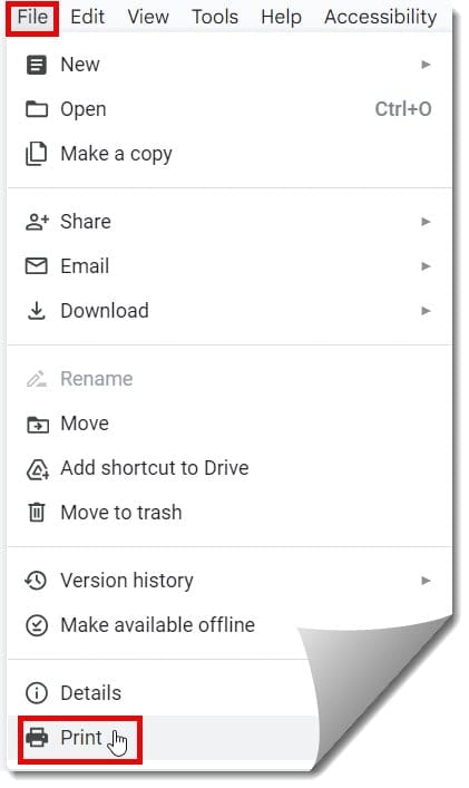 How to print from Google Drive
