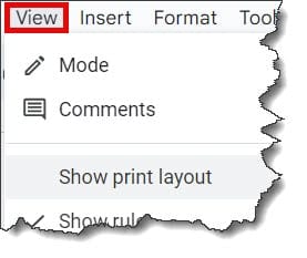 how to show page breaks in google docs