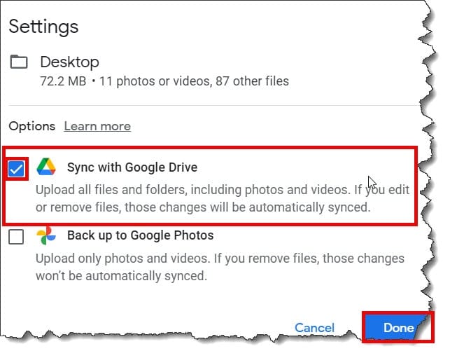How to sync Google Drive with desktop folder