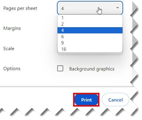 how to print two pages on one sheet google docs